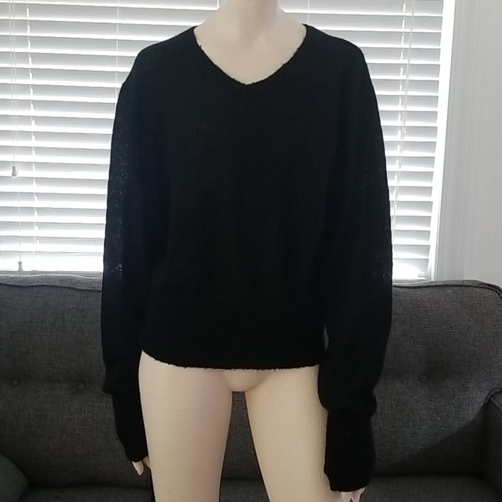 Wildfox White Label Black V Neck Sweater